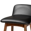 Baxton Studio 2pc Darrin Faux Leather and Wood Barstools Black/Walnut/Brown: Upholstered Oval Seat, 30" Fixed Height - 4 of 4