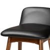 Baxton Studio 2pc Darrin Faux Leather and Wood Barstools Black/Walnut/Brown: Upholstered Oval Seat, 30" Fixed Height - image 4 of 4