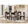 7 PCS Retro Dining Set for Kitchen, Rectangular Table with MDF Top, Upholstered Chairs with Rubberwood Frame and Cushions-Coolbibila - 3 of 4