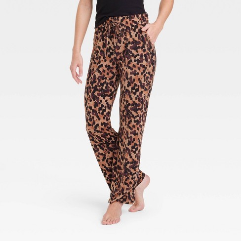Women's Animal Print Beautifully Soft Pajama Pants - Stars Above™ Brown :  Target