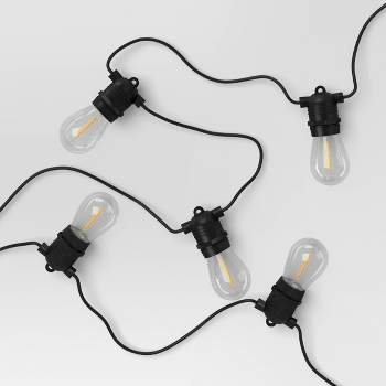 Drop Socket Solar LED String Lights with Edison Bulbs Black Wire - Smith & Hawken™