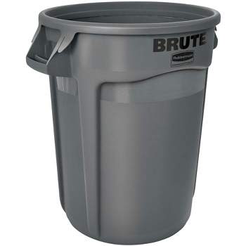 Rubbermaid Commercial BRUTE Garbage Can, Round, Plastic, 32 Gallon, Gray