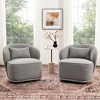 KINWELL Modern Boucle Upholstered 360° Swivel Accent Armchair, Set of 2 - 2 of 4