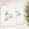 Linum Home Textiles Christmas LEAPING DEER - Embroidered Luxury 100% Turkish Cotton Hand Towels (Set of 2) - 2 of 3