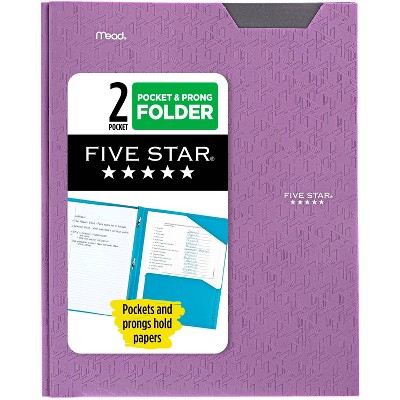 Five Star 2 Pocket Plastic Folder with Prongs