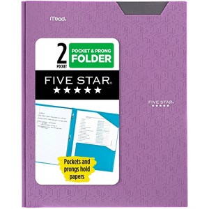 Five Star 2 Pocket Plastic Folder with Prongs - 1 of 4