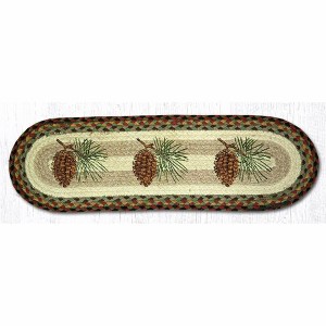Earth Rugs Country Cabin Stair Tread – Woodland Pinecone Accent Rug 27"x8.25" - 1 of 3