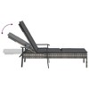 vidaXL Sun Lounger with Cushion Gray Poly Rattan - 3 of 4
