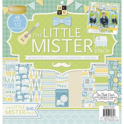 DCWV Single-Sided Cardstock Stack 12"X12" 48/Pkg-Little Mister, 24 Des/2 Each, 12 W/Gloss