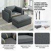 NicBex Linen Oversized Accent Chair,Upholstered Living Room Chairs with Two Lumbar Support Cushions and Ottoman,Single Sofa for Living Room - 4 of 4