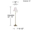 360 Lighting Traditional Swing Arm Floor Lamp 70" Tall Antique Brass White Fabric Bell Shade for Living Room Reading Bedroom Office - 4 of 4