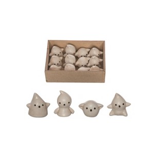 Transpac Resin 7.5 in. White Halloween Ghosties In Crate Set of 12 - 1 of 2