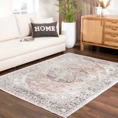 Hauteloom Rudo Beige Flat Pile Washable Rug