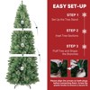 Vivatrees 6 Ft Prelit Pencil Christmas Tree with Warm White Lights, Metal Stand, Hinged Branches, Realistic Xmas Tree for Holiday Decor, Green - 4 of 4