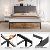 Bed Frame with Ergonomic Headboard, Upholstered Platform Bed, Metal Industrial Bed Frame with Storage, No Box Spring Required, Easy to Assemble - 3 of 4