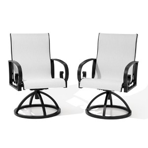 Crestlive Products 2pk Patio Chairs Swivel Outdoor Chairs Patio Dining Chairs Sunbrella Breathable Fabric All Aluminum Frame Rust-Proof - 1 of 4