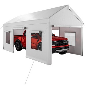 10 x 20 FT, Heavy Duty Carport Canopy with Roll Up and Down Mesh Window, Outdoor Portable Garage with Removable Sidewalls, All Season Tarp for Car - 1 of 4