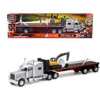 New Ray 1:32 Peterbilt Model 379 Oil Tanker - Black Cab with Silver Tank -  Long Haul Truckers - M & J Toys Inc. Die-Cast Distribution