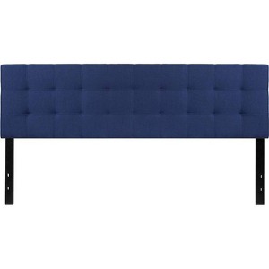 King Quilted Tufted Upholstered Headboard Navy - Riverstone Furniture, Blue