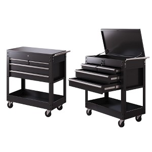 4 Drawer Rolling Tool Cart with Locking Drawers,Heavy Duty Metal Mobile Tool Storage Organizer,4 Tier Shelves - 1 of 4