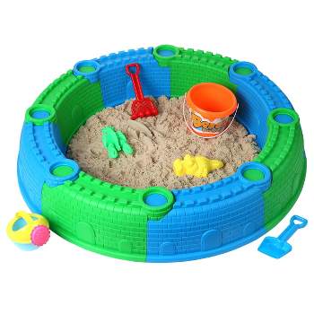 Dazmers 7'' 2 Sand Castle Beach Buckets and 2 Shovels for Kids