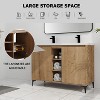 Vynxaria 40" Freestanding Bathroom Vanity With Double Sink, Soft Closing Door Hinge - 4 of 4