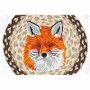 Earth Rugs Fox Printed Round Jute Trivet – 10" Woodland Animal Design with Heat-Resistant, Eco-Friendly Hand-Braided Natural Fiber - 2 of 3