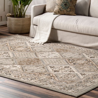 Gray Synthetic Reversible Stain-Resistant Runner Rug 2'6" x 6'