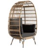 PE Rattan Egg Chair Oversized, Waterproof & UV Resistant Patio Lounge Chair with Soft Removable Cushions, Modern Wicker Furniture - 2 of 4