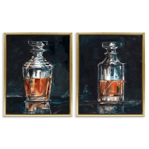 Stupell Industries Abstract Whiskey Decanters 2pc Floating Frame Art Set - 1 of 4
