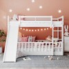 Whisen Twin Over Twin Bunk Bed & Bed Frame with Slide and Ladder, Full-length Guardrail, Solid Wood Frame - 2 of 4