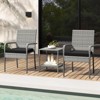 Costway 3 PCS Patio Furniture Set with 2-Tier Table Tempered Glass Tabletop & Soft Cushions White/Black/Brown - 4 of 4