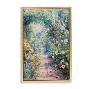Stupell Industries Spring Garden Archway Floating Frame Canvas Art - 1 of 4