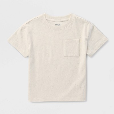 Детские футболки Cat & Jack Toddler Boys' Short Sleeve Oversized T-shirt - Cat & Jack™ Cream 5T — фото 2