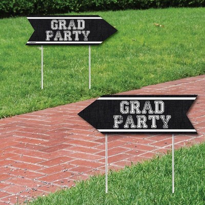 Big Dot of Happiness All Star Grad - Graduation Party Sign Arrow - Double Sided Directional Yard Signs - Set of 2