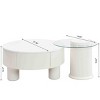 INFURNIC Coffee Tables Round Nesting Coffee Table Set with Storage Drawer and Black Plastic Base for Living Room, White, 20.87"*14.17"*19.88" - 4 of 4