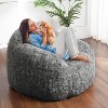 Bean Bag Chair, Faux Fur Bean Bag Chairs for Adults, Kids Bean Bag Couch with Armrest, Soft Foam Filled Fluffy Couch Lazy Sofa Chair - 3 of 4