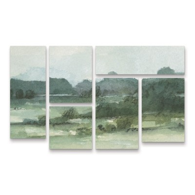 Trademark Fine Art Emma Caroline  Marshy Landscape II 3 Piece Panel Set Art