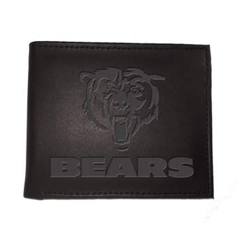 Evergreen NFL Chicago Bears Black Leather Bifold Wallet Officially Licensed with Gift Box