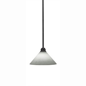 Toltec Lighting Blacksmith 1 - Light Pendant in  Painted Wood/Dark Granite with 10" White Muslin Shade - 1 of 1