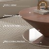 35.43inch Round Coffee Table, Faux Marble Exterior with Silver Mirror Stainless Steel Base,Modern Wood Circle Drum Center Table for Living Room - 4 of 4