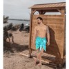 LA LEELA Men's Sarong Bath Swim Beach Pareo Wrap One Size Cyan Dolphin - 4 of 4