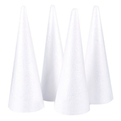 Juvale Foam Cones, Arts and Crafts Supplies (4.5 x 13.5 x 4.5 in, 4-Pack)