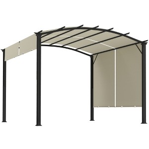 Outsunny 11' x 11' Outdoor Retractable Pergola Canopy, Sun Shade Canopy Patio Metal Shelter for Garden Porch Beach - 1 of 4