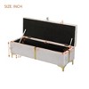 CAVINAS Elegant Upholstered Storage Ottoman Bench for Bedroom,47.2" Storage Bench with Metal Legs,Ottoman for Living Room,Entryway - 3 of 4