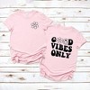 Simply Sage Market Women's Good Vibes Only Smiley Face Front and Back Short Sleeve Graphic Tee - 2 of 4