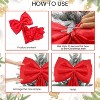 25 PCS Red Satin Christmas Tree Topper Bow & Ribbon Bows Set, Wired Edge, Long Tail, for Christmas Tree, Garland, Wreath, Indoor Outdoor Décor - 4 of 4