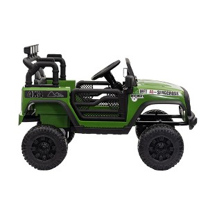 12V Electric Truck Car with Remote Control, Kids Ride On Toy Car with Lights, Music, Battery Powered Electric Ride On Truck with Spring Suspension - 1 of 1