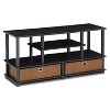 Furinno 4-Tier Large TV Stand for TVs up to 55" TV Console Table w/Open Bookcase Shelves & 2 Storage Drawers - 4 of 4