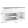 Acekool Shoe Storage Bench with Lift-Up Hidden Compartment, 3-Cube Open Rack & Cushion, Entryway and Hallway Seating Organizer - 2 of 4